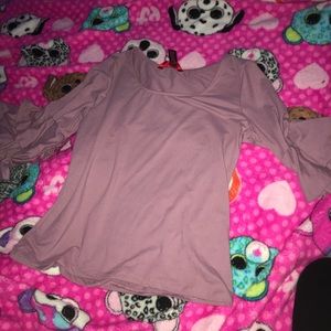 Dark pink long sleeve with ruffled sleeves